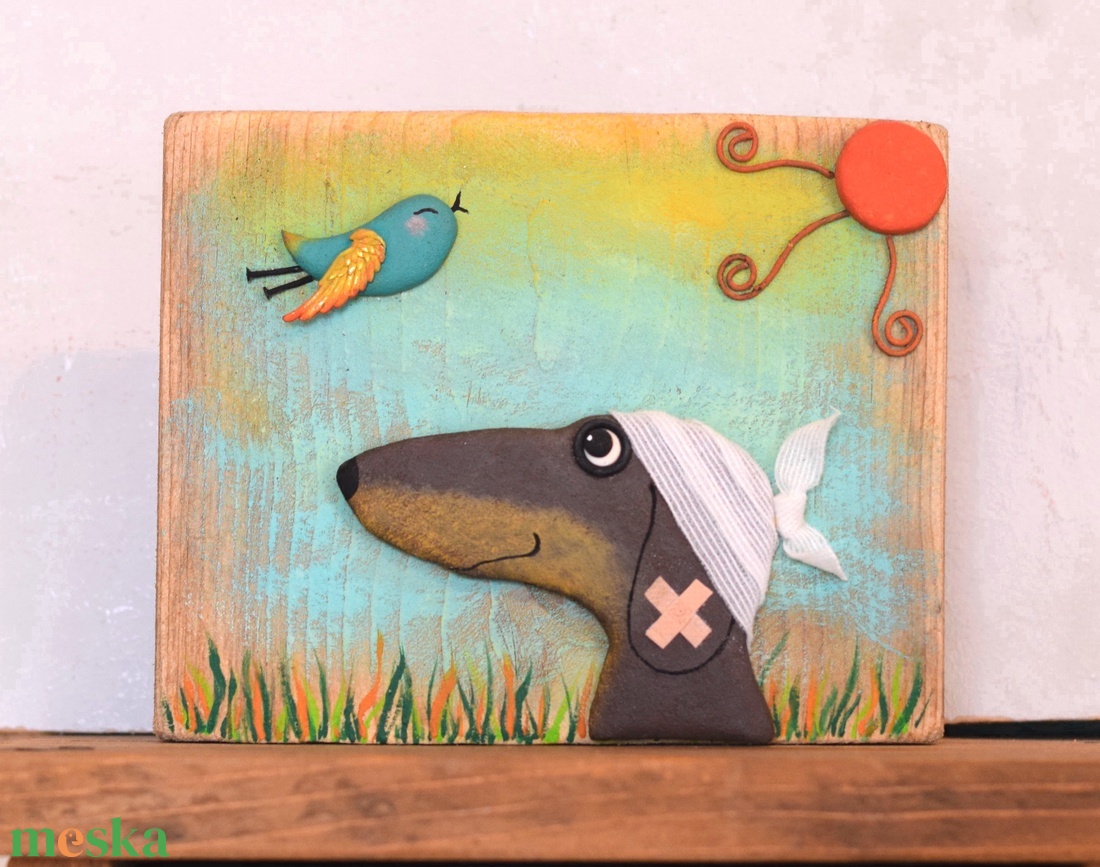 Tacsi állatorvosi rendelőbe - művészet - festmény - akril - Meska.hu