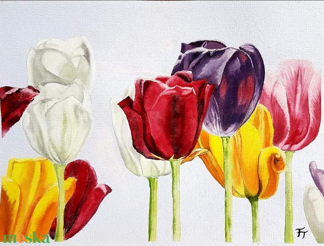 Tulipánok - művészet - festmény - akvarell - Meska.hu Tulipánok - művészet - festmény - akvarell - Meska.hu