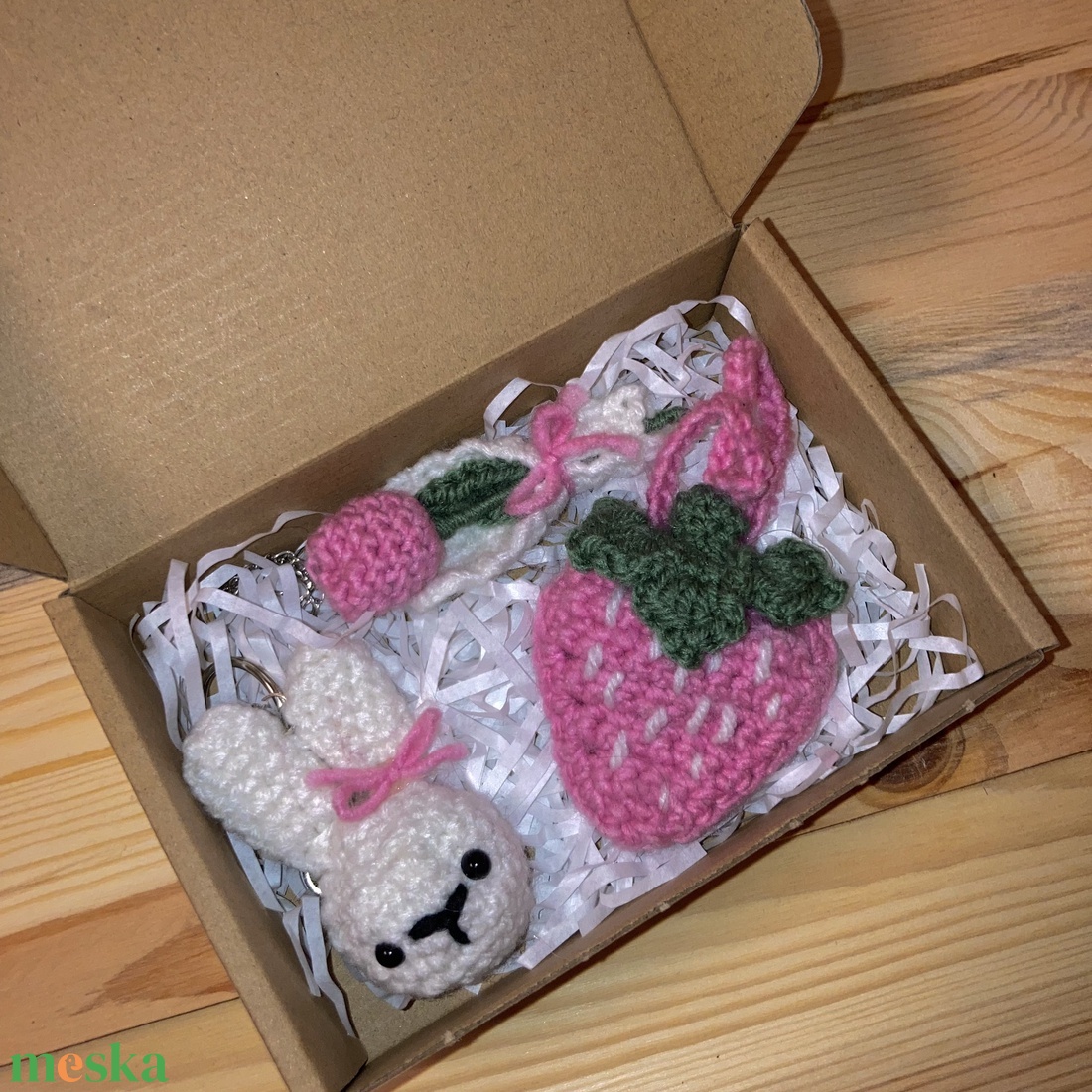 Strawberry Bunny Gift set���� - táska & tok - kulcstartó & táskadísz - kulcstartó - Meska.hu