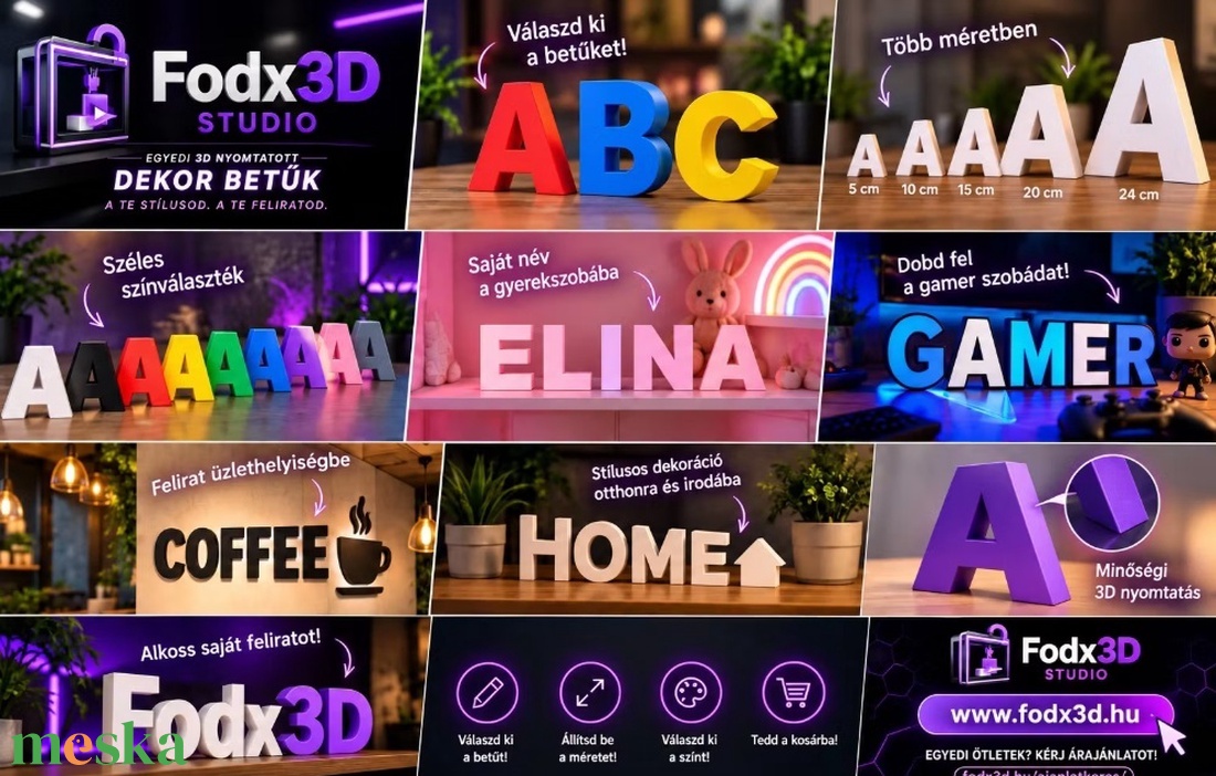 3D nyomtatott dekorbetű � Egyedi méretben és színben - otthon & életmód - dekoráció - fali és függő dekoráció - betű & név - Meska.hu