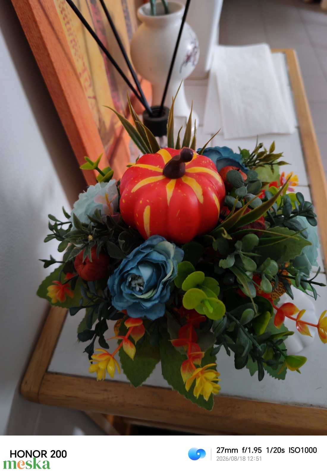 Őszi tökös asztali dísz  - otthon & életmód - dekoráció - halloween - halloweeni dekoráció - Meska.hu