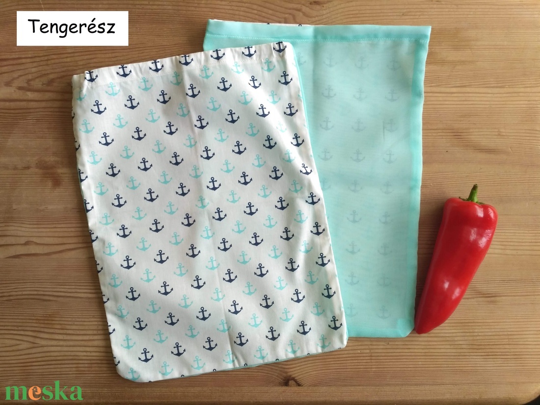 Számtalanszor szütyő, pamut zsák  Tengerész - táska & tok - bevásárlás & shopper táska - zöldség/gyümölcs zsák - Meska.hu