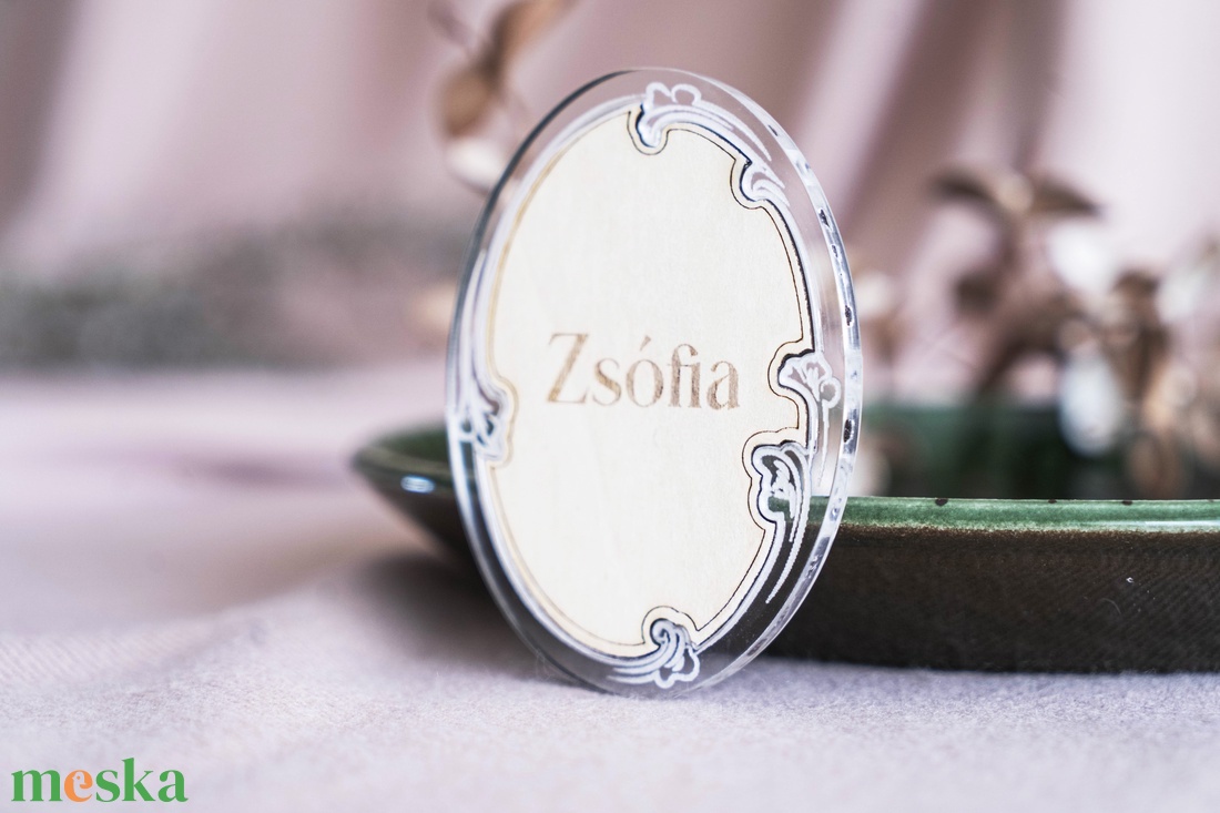 Gravírozott akrilüveg és fa köszönetajándék - esküvő - emlék & ajándék - köszönőajándék - Meska.hu