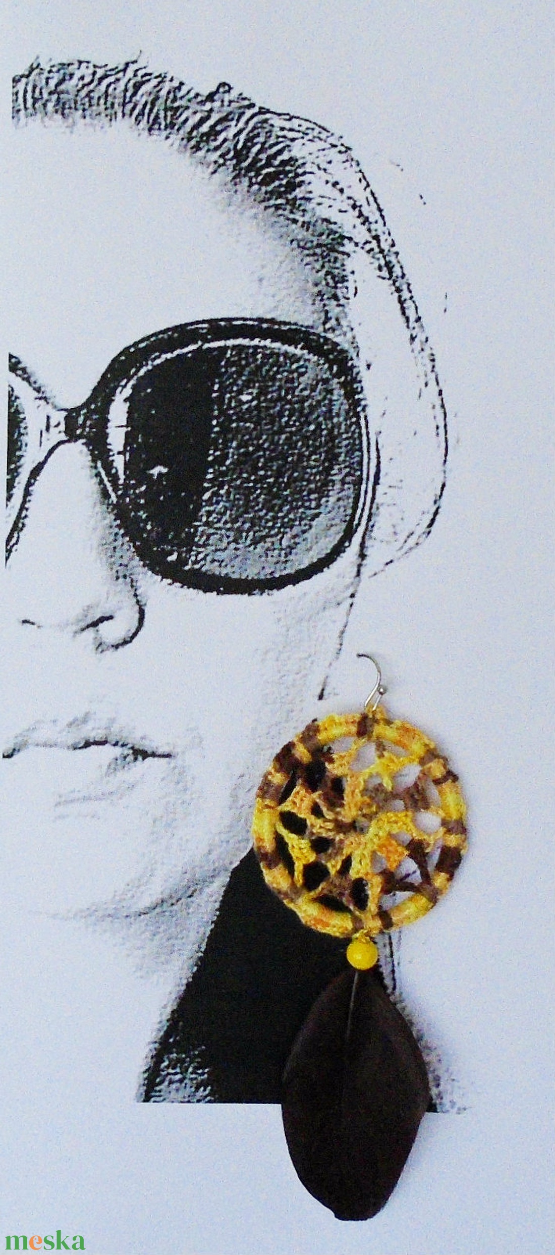 Horgolt álomfogó fülbevalók - ékszer - fülbevaló - lógó fülbevaló - Meska.hu