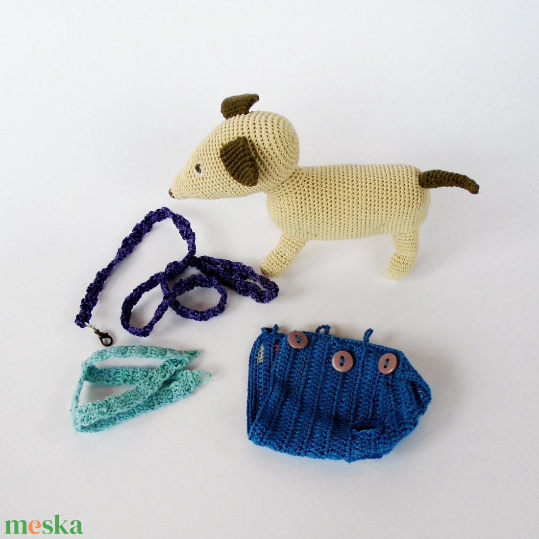 Bézs kutya baba - játék & sport - baba & babaház - öltöztethető baba - Meska.hu