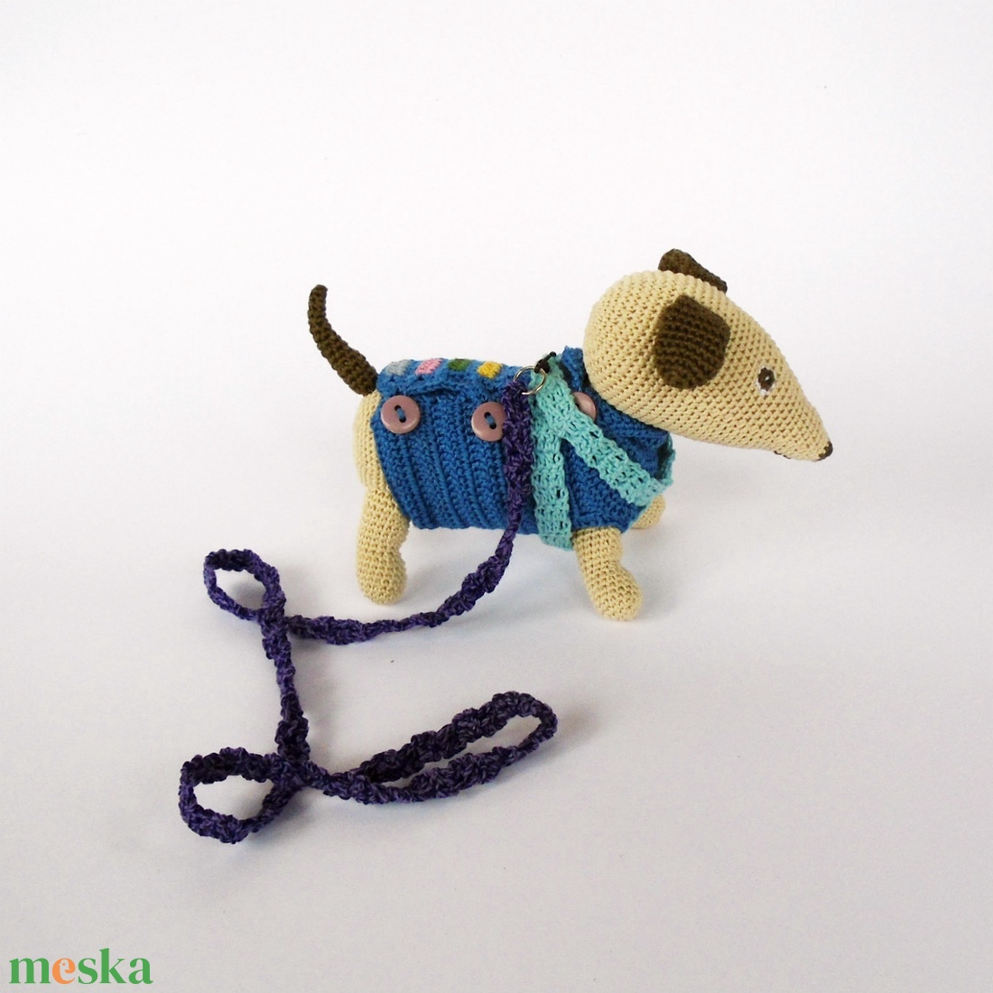 Bézs kutya baba - játék & sport - baba & babaház - öltöztethető baba - Meska.hu