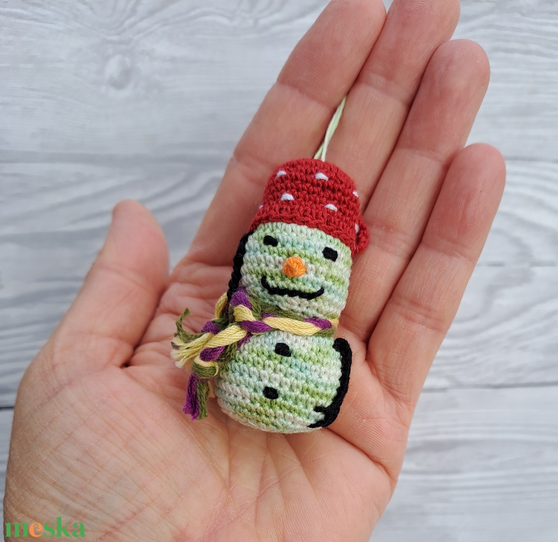 Horgolt mini hóember - - Meska.hu Horgolt mini hóember - - Meska.hu