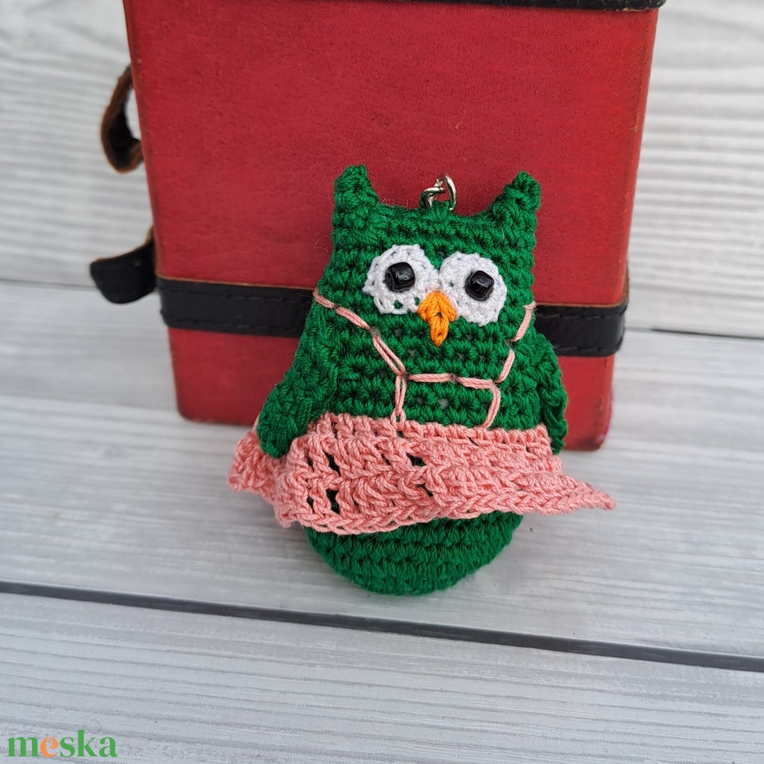 Horgolt mini bagoly kulcstartó - táska & tok - kulcstartó & táskadísz - kulcstartó - Meska.hu