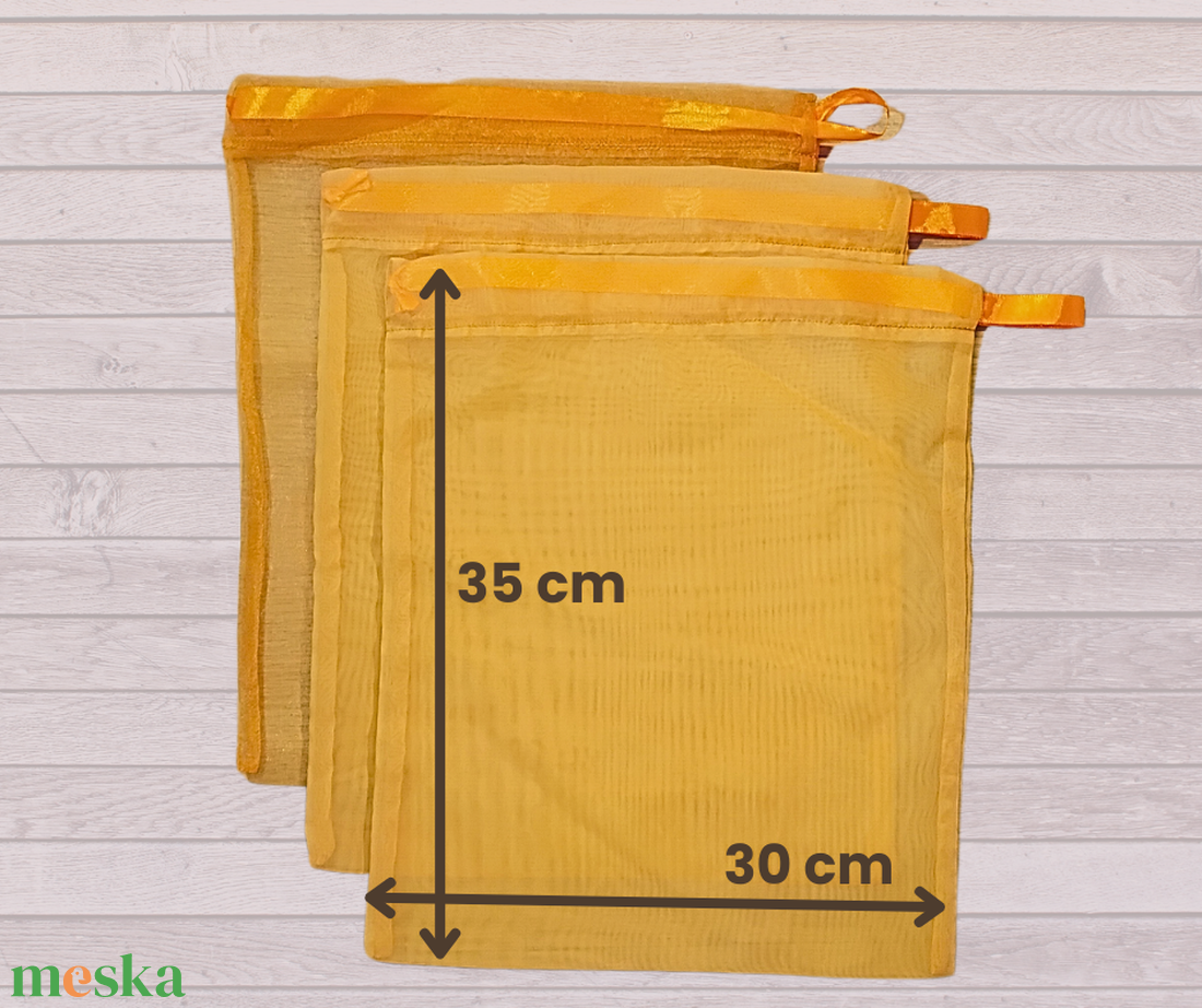 3 db bevásárló zacskó - a bolti egyszerhasználatos helyett - azonos méretűek - táska & tok - bevásárlás & shopper táska - zöldség/gyümölcs zsák - Meska.hu
