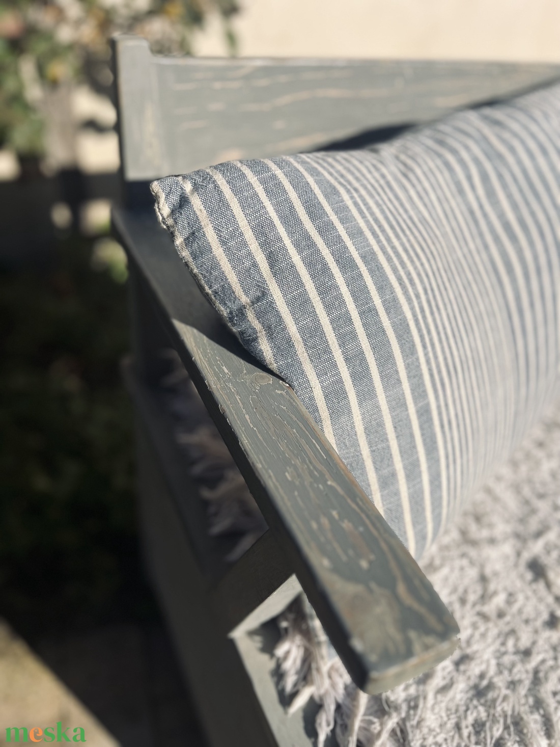 Vintage felújított karospad, lóca, népi pad, tároló láda, ülőpad, régiség - otthon & életmód - bútor - pad - Meska.hu