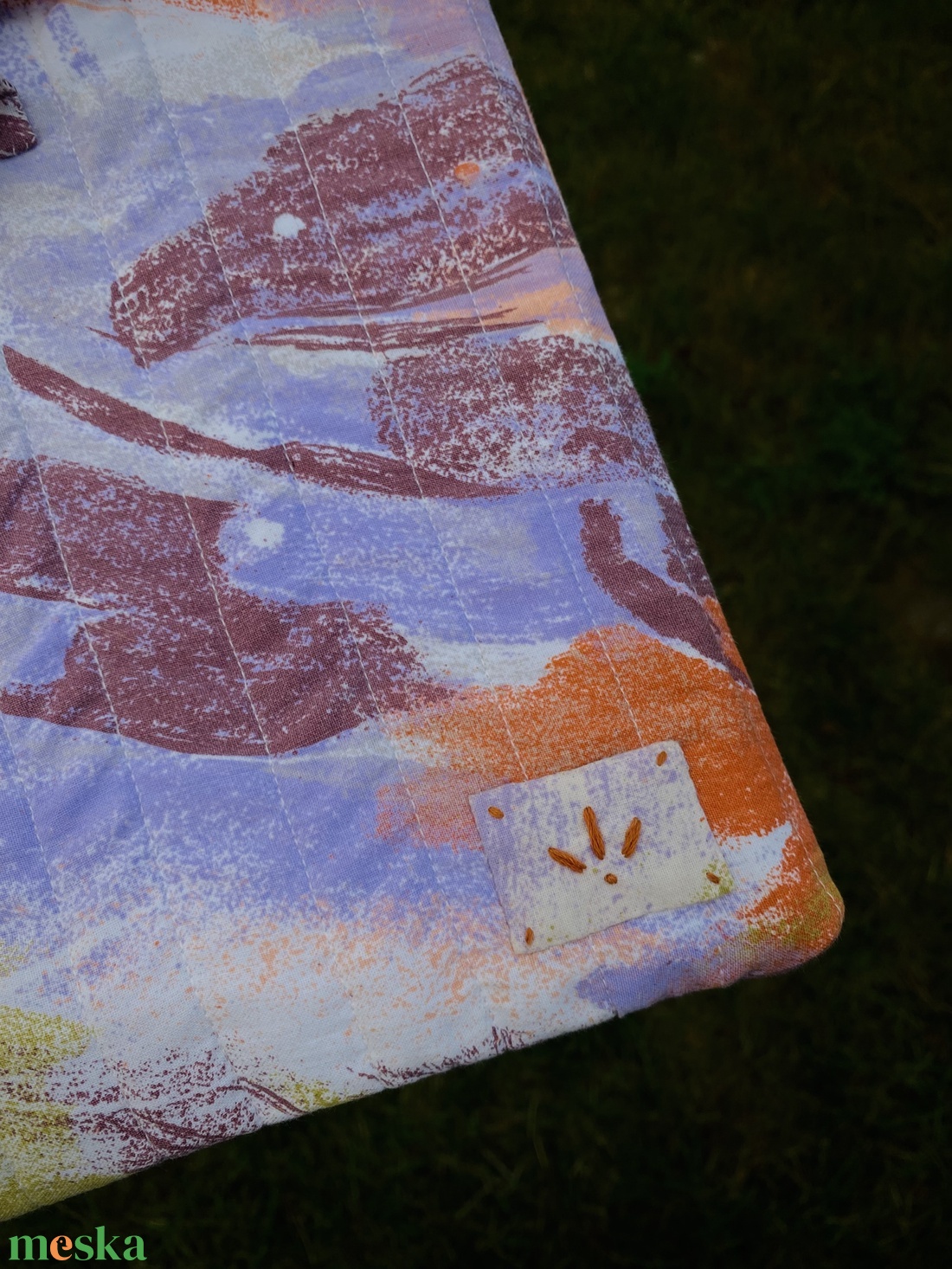 Quilted laptop tartó vintage textilből  - táska & tok - laptoptáska, laptop hátizsák - Meska.hu