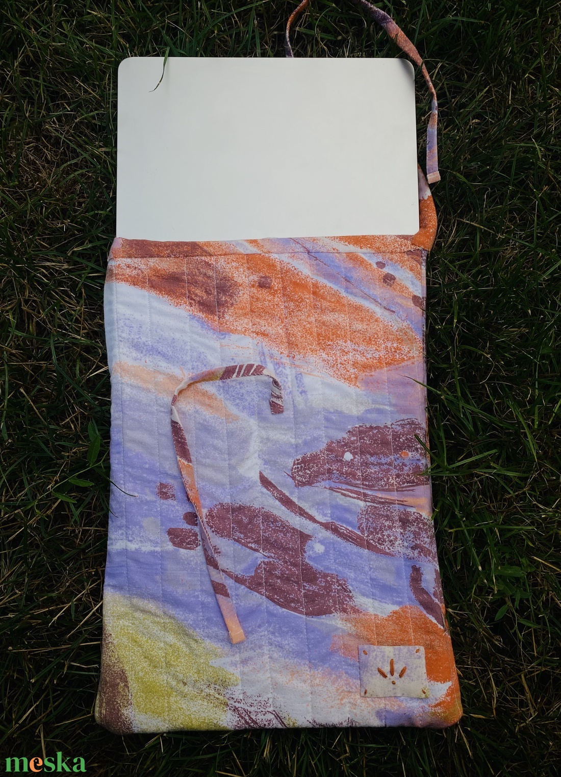 Quilted laptop tartó vintage textilből  - táska & tok - laptoptáska, laptop hátizsák - Meska.hu