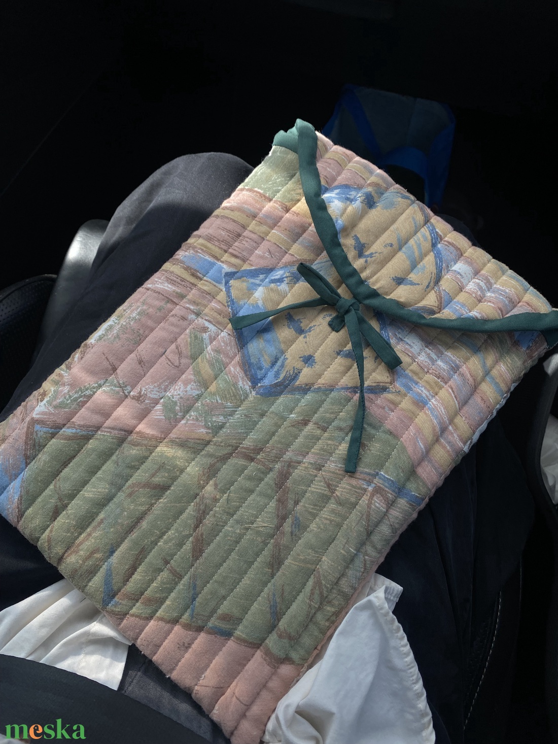 Quilted laptop tartó vintage textilből  - táska & tok - laptoptáska, laptop hátizsák - Meska.hu