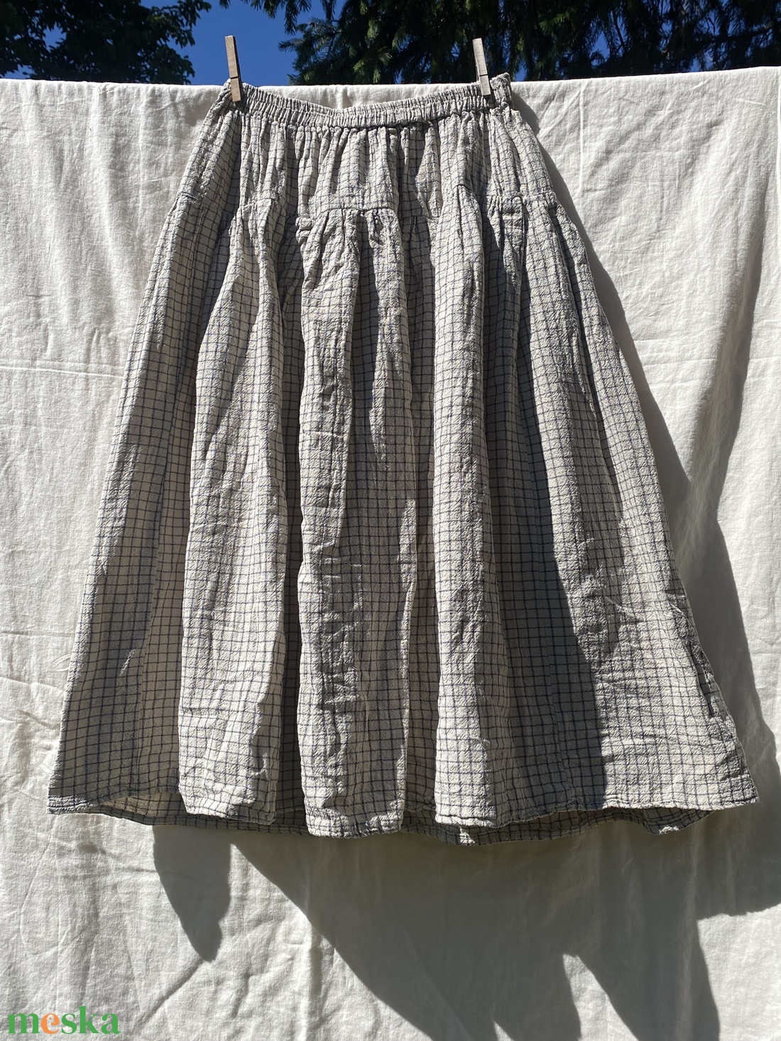 Két paneles húzott szoknya gumírozott derékkal  - ruha & divat - női ruha - szoknya - Meska.hu