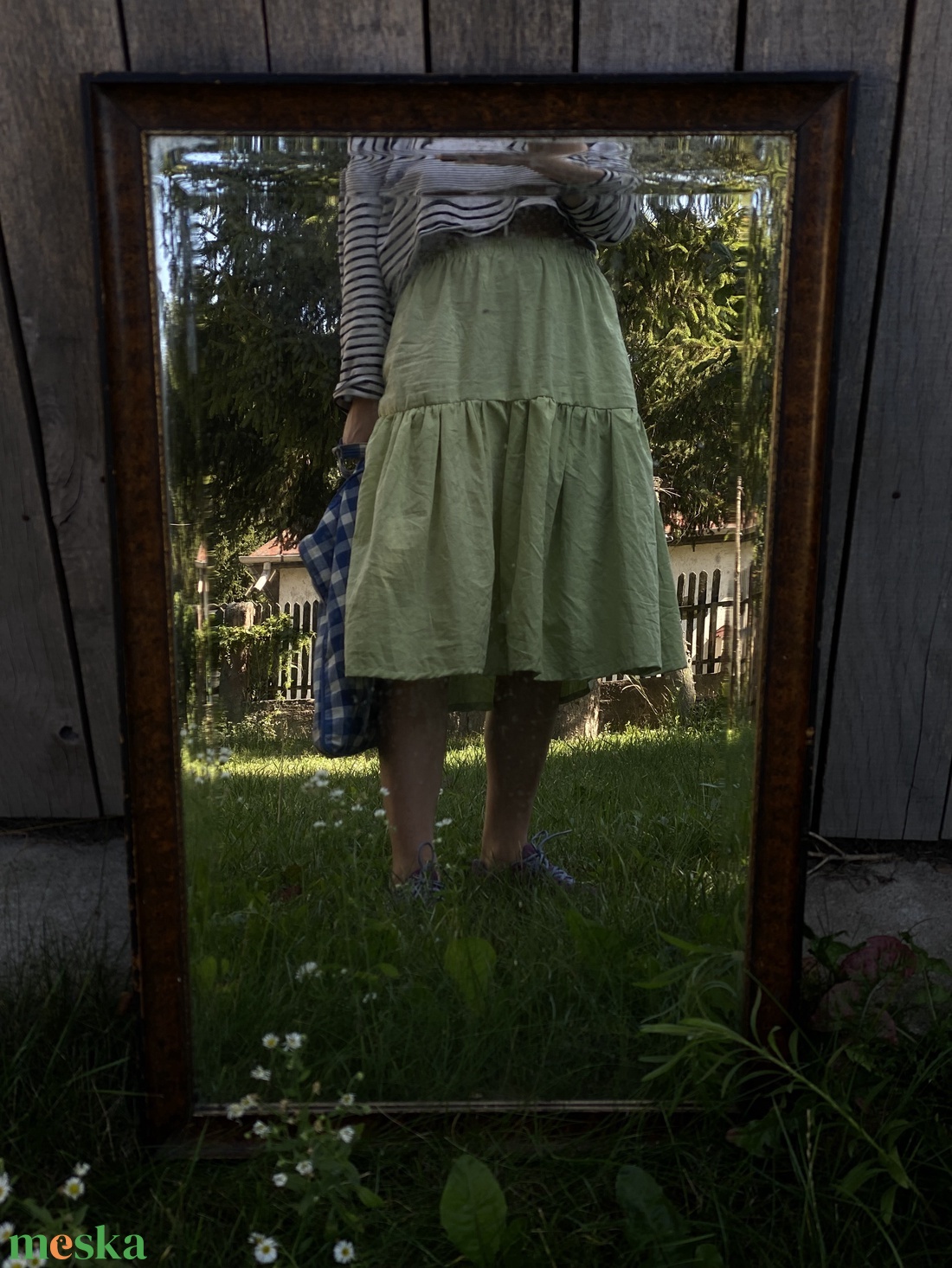 Két paneles húzott szoknya gumírozott derékkal  - ruha & divat - női ruha - szoknya - Meska.hu