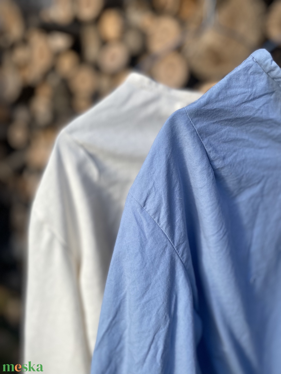 Bő ujjú blúz pamutvászonból  - ruha & divat - női ruha - blúz - Meska.hu