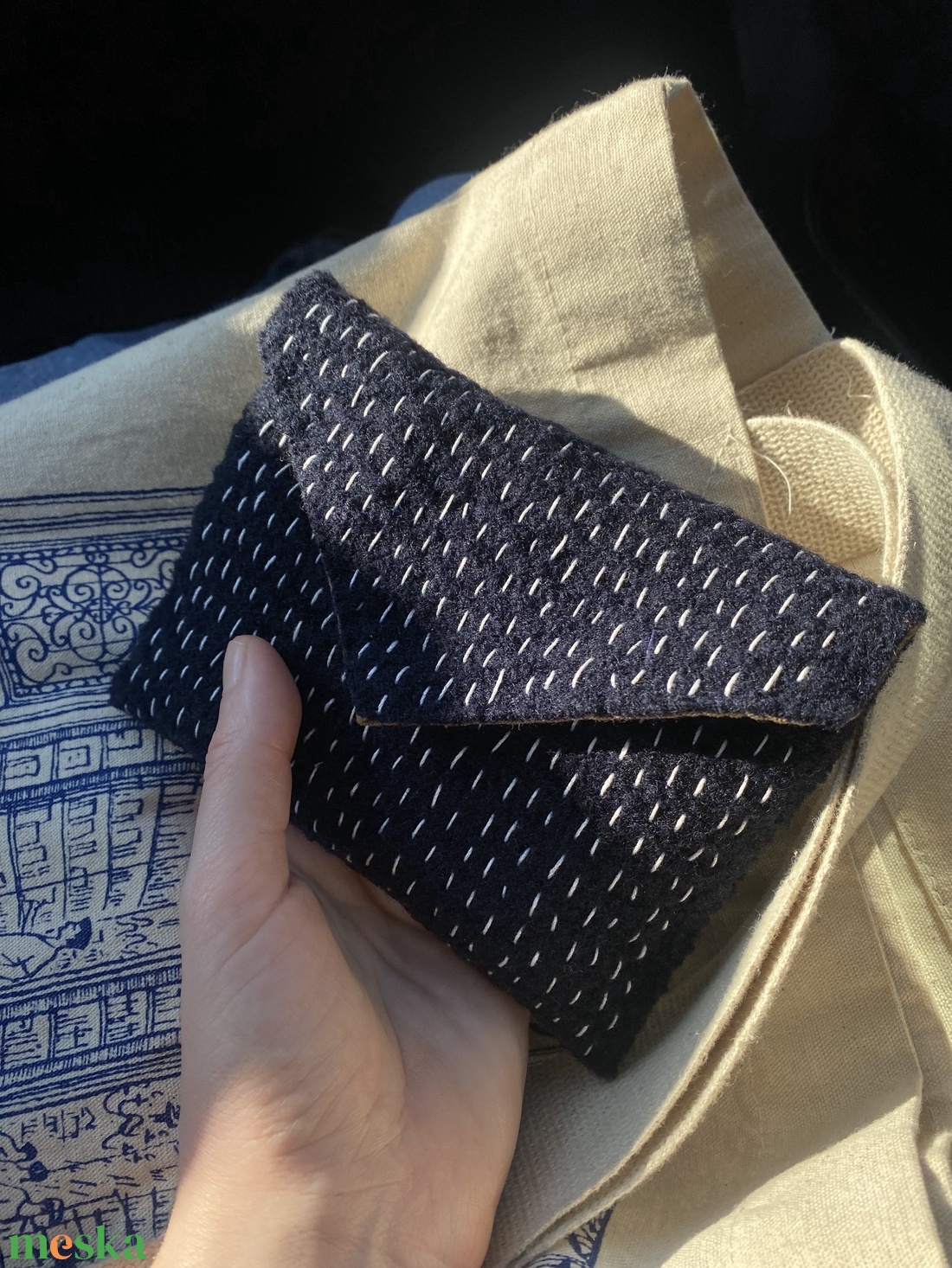 Gyapjúfilc kézzel varrott pénztárca - táska & tok - pénztárca & más tok - pénztárca - női pénztárca - Meska.hu