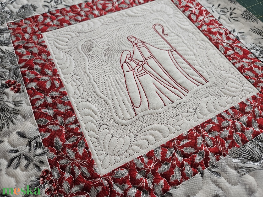 Betlehem (bordó - ezüst) szett - otthon & életmód - konyhafelszerelés, tálalás - tálalás - terítő - Meska.hu