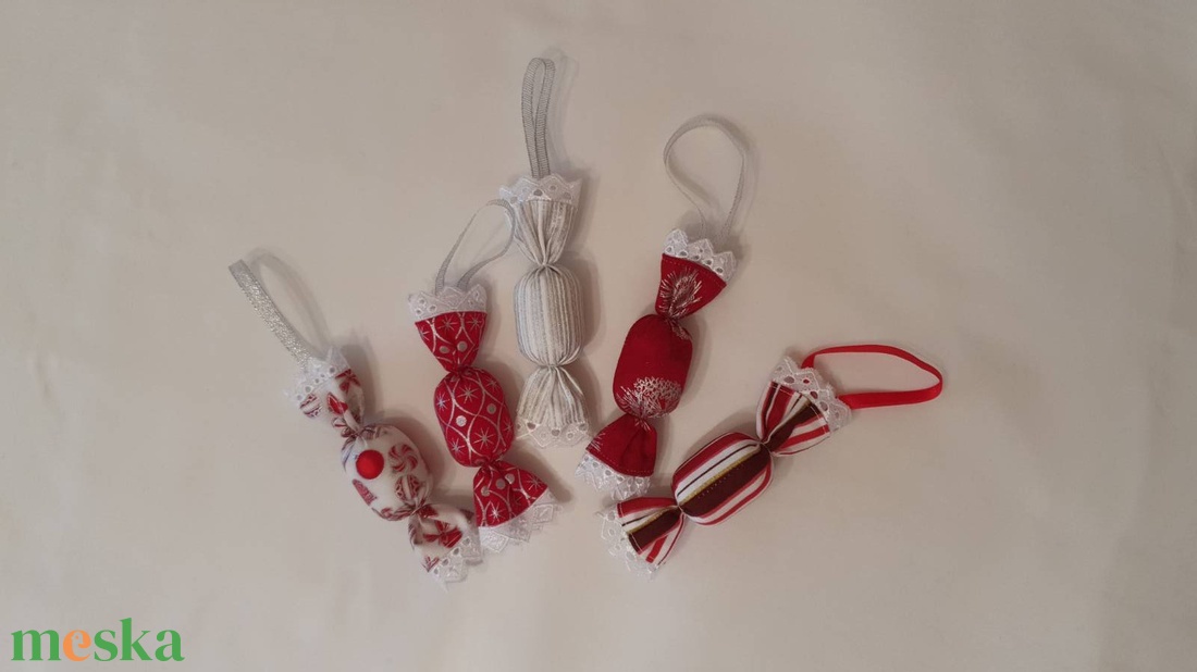 Szaloncukor szett - bordó-ezüst - karácsony - karácsonyi lakásdekoráció - karácsonyfadíszek - Meska.hu