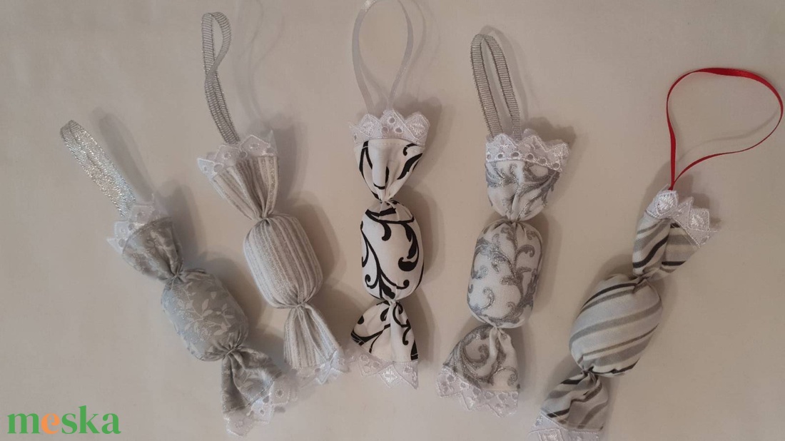 Szaloncukor szett - ezüst - karácsony - karácsonyi lakásdekoráció - karácsonyfadíszek - Meska.hu