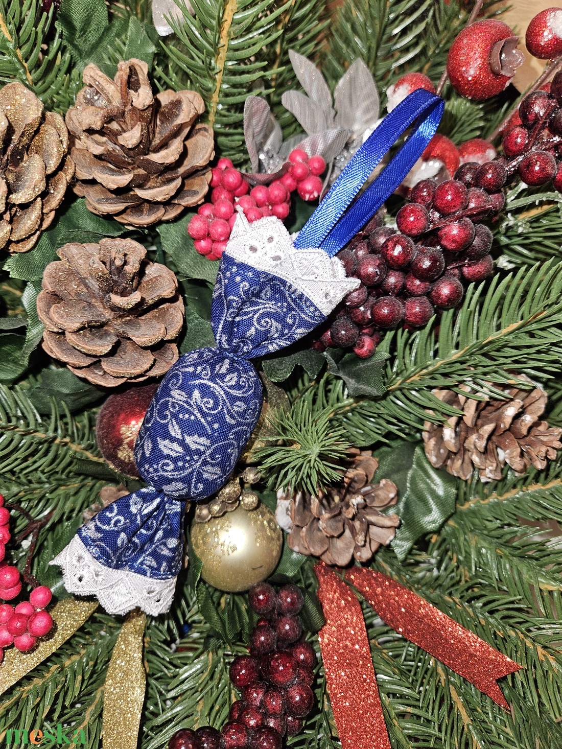 Szaloncukor szett - kék-ezüst - karácsony - karácsonyi lakásdekoráció - karácsonyfadíszek - Meska.hu