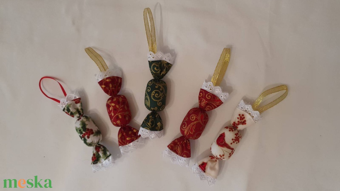 Szaloncukor szett - zöld - arany - bordó - karácsony - karácsonyi lakásdekoráció - karácsonyfadíszek - Meska.hu