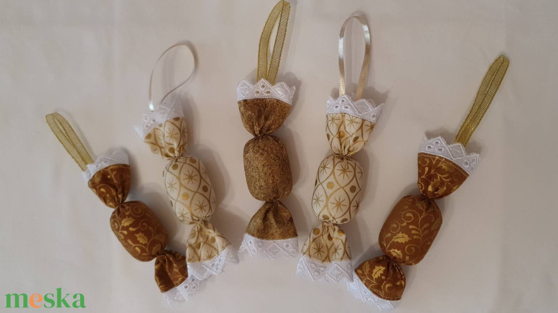 Szaloncukor szett - arany - karácsony - karácsonyi lakásdekoráció - karácsonyfadíszek - Meska.hu