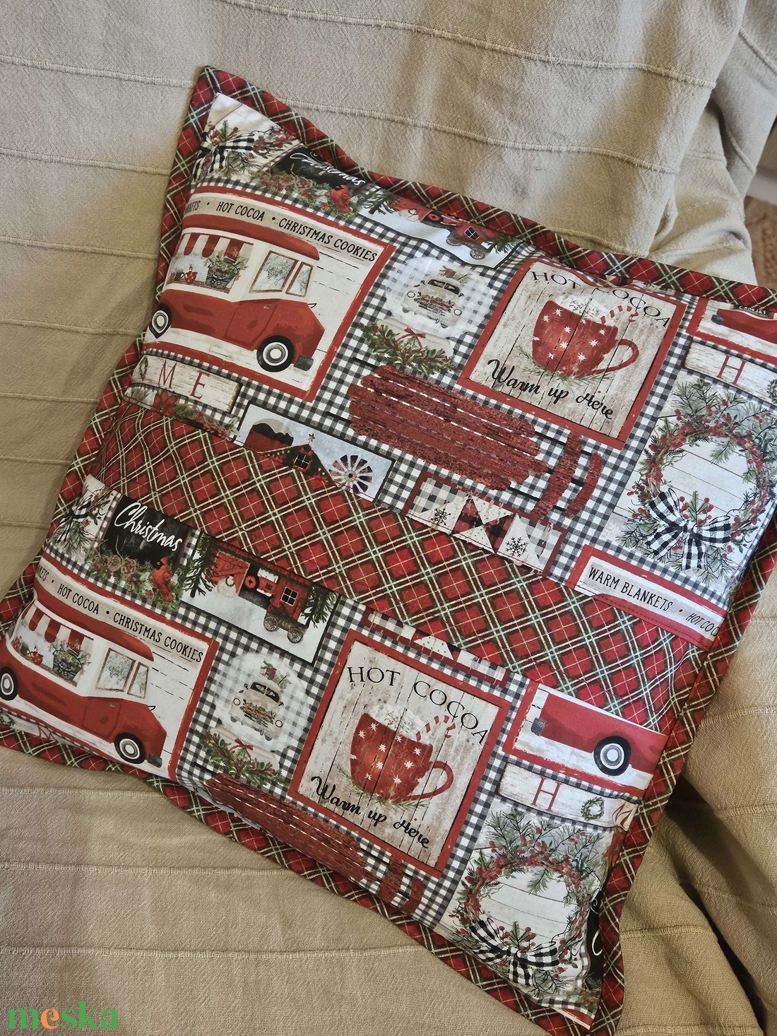 Karácsonyi párnahuzat pár - otthon & életmód - lakástextil - párna & párnahuzat - Meska.hu