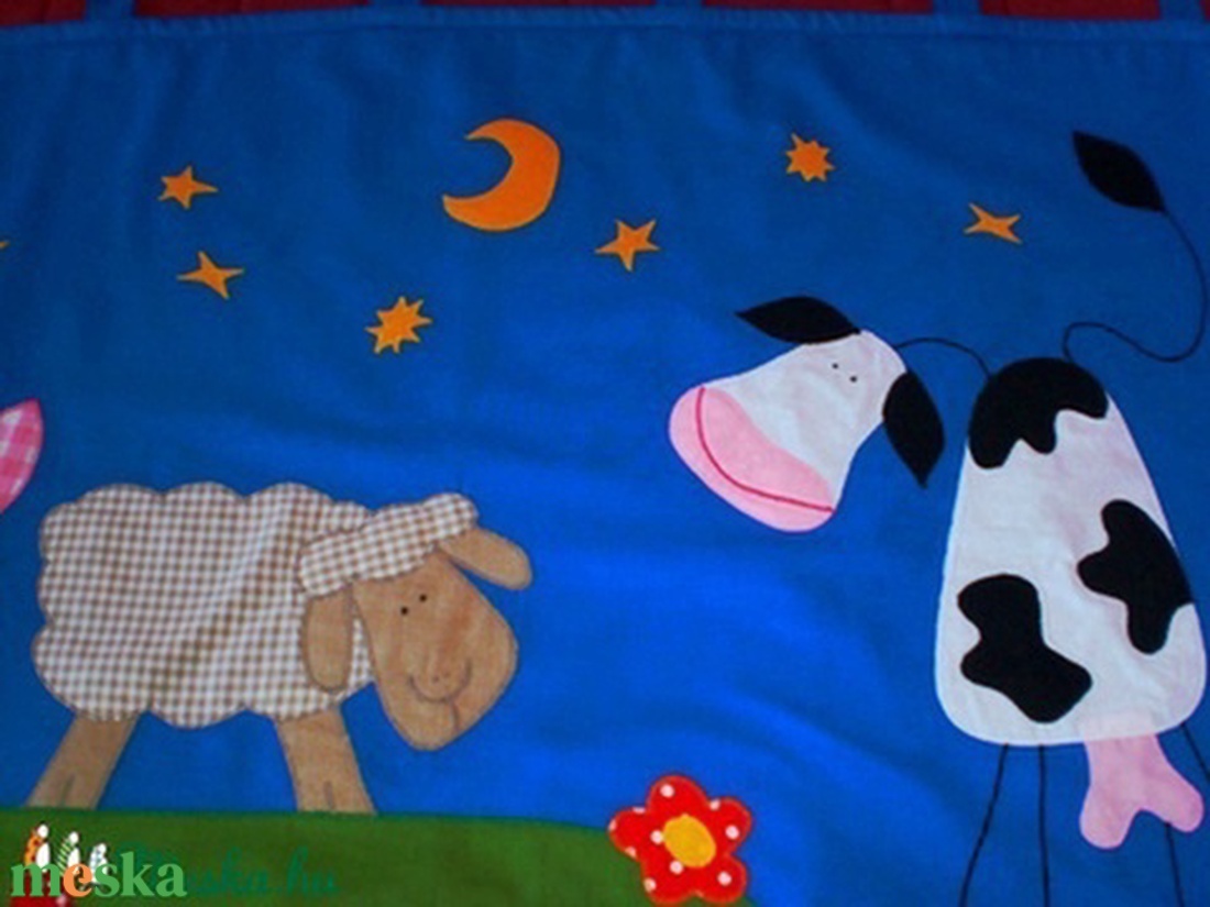 RENDELHETŐ!!!Sajátmesés királykék falvédő nemcsak Éjszakai Baglyoknak... - baba - mama - babaszoba dekoráció - falvédő gyerekszobába - Meska.hu