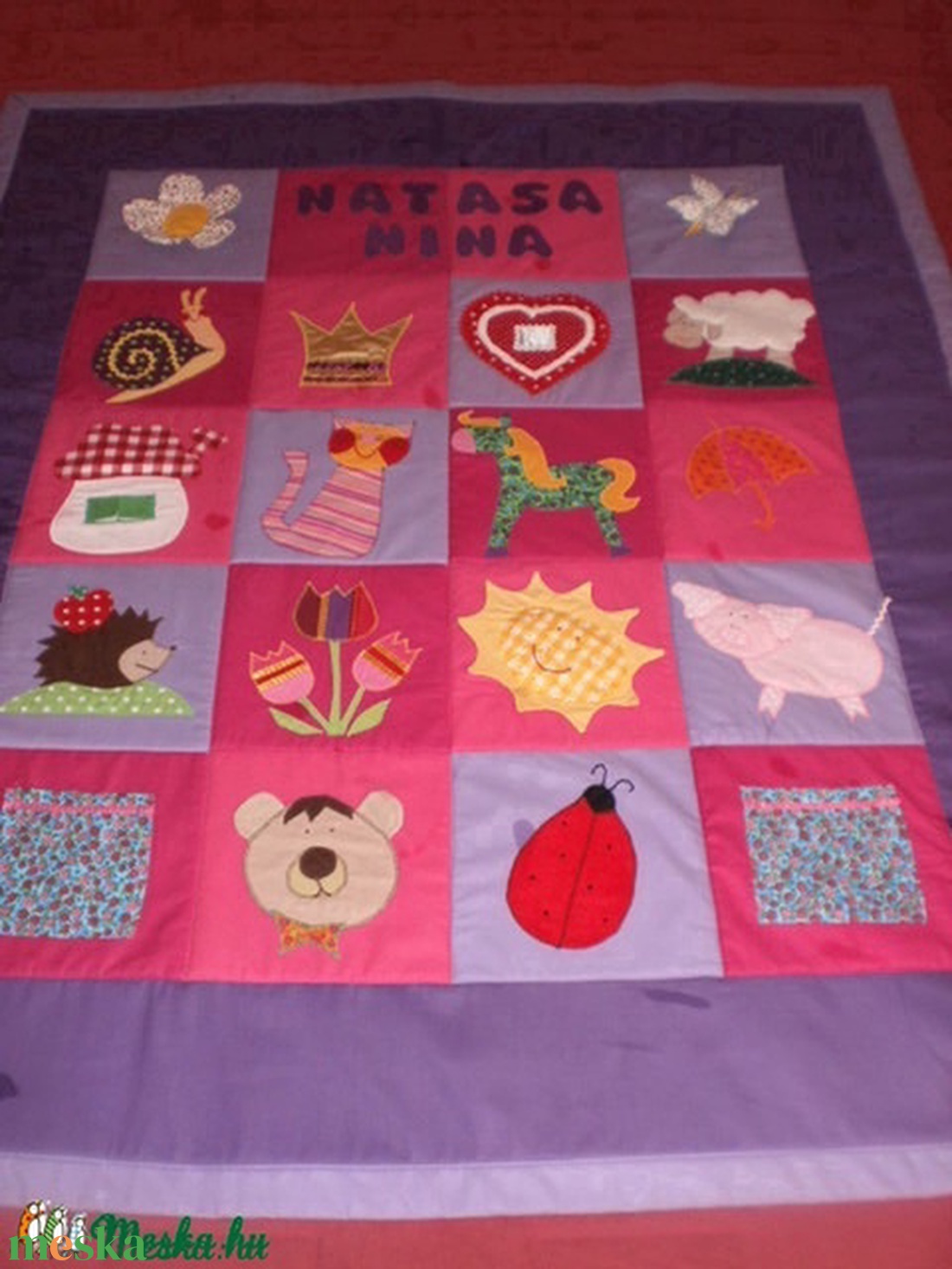 Rendelhető!!! Pink-lila névfeliratos játszószőnyeg - baba - mama - baba játékok - játszószőnyeg - Meska.hu