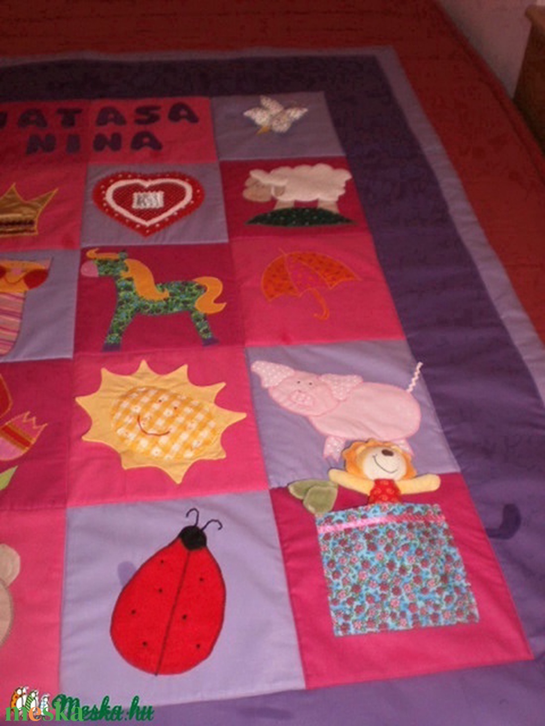 Rendelhető!!! Pink-lila névfeliratos játszószőnyeg - baba - mama - baba játékok - játszószőnyeg - Meska.hu