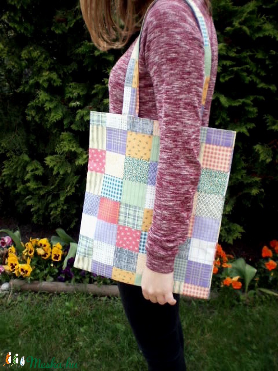 Pasztellben... patchwork mintás pamutvászon szatyor  -  - Meska.hu