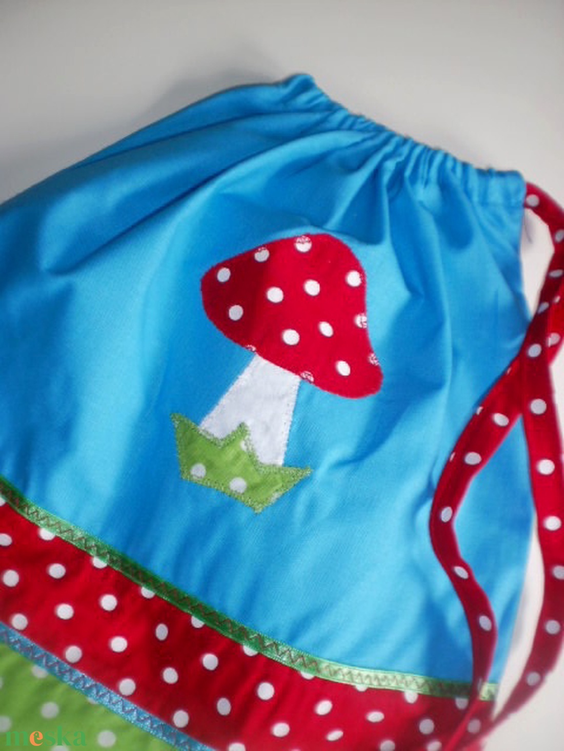  Pisztácia - királykék - türkiz ovizsák szett gomba jellel - játék & sport - ovis felszerelés - ovis szett - Meska.hu