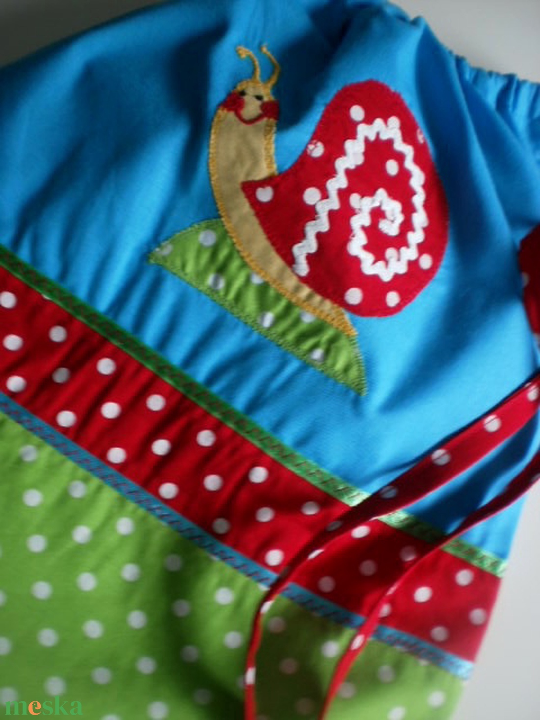 Pisztácia - királykék - türkiz ovizsák szett csiga-biga jellel - játék & sport - ovis felszerelés - ovis szett - Meska.hu