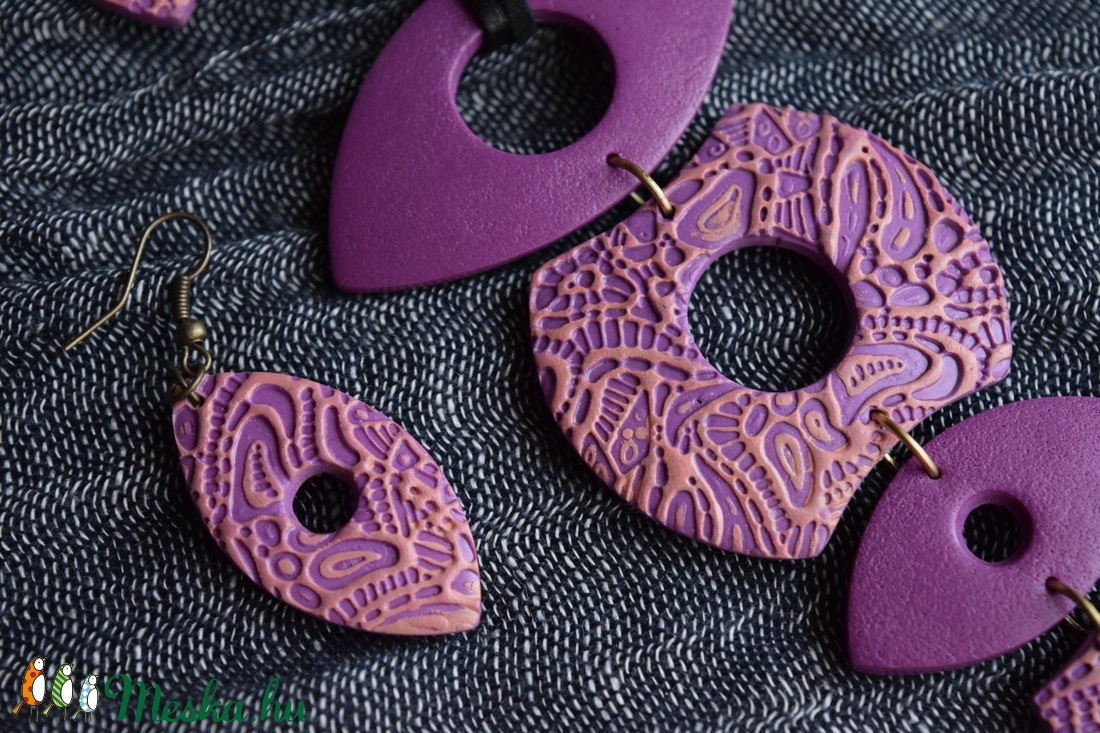 Narancs-barna lógós szett - ékszer - ékszerszett - Meska.hu