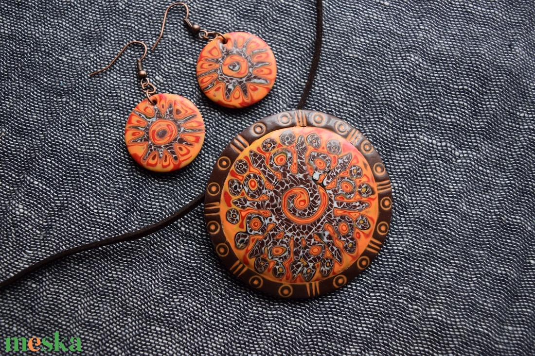 Batik- narancs szett - ékszer - ékszerszett - Meska.hu Batik- narancs szett - ékszer - ékszerszett - Meska.hu