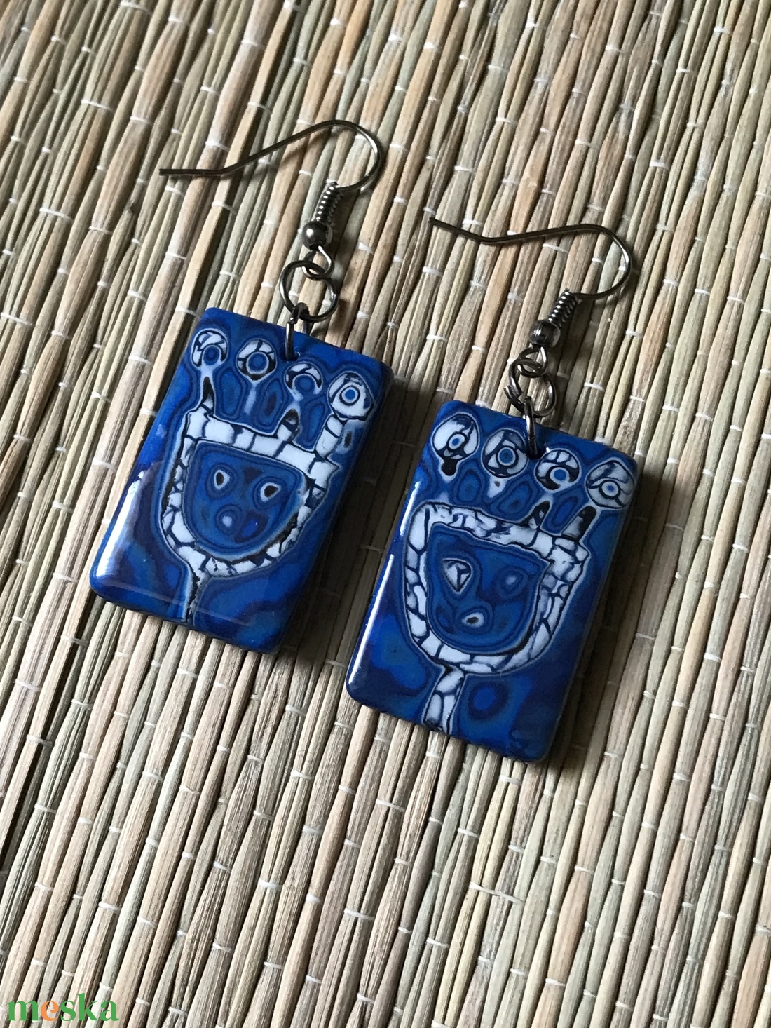 �Batikolt fülbevalók - ékszer - fülbevaló - lógó fülbevaló - Meska.hu