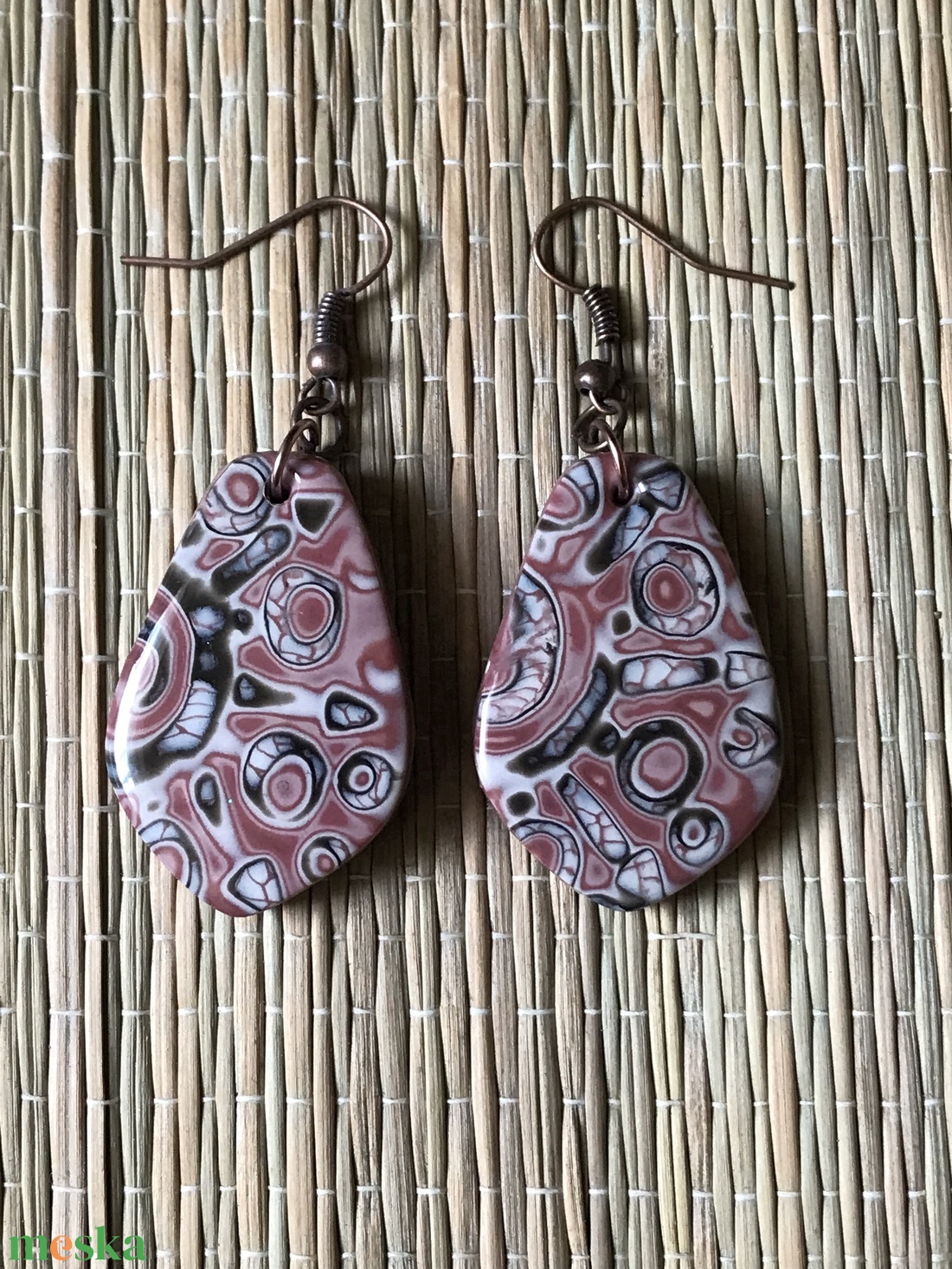 �Batikolt fülbevalók - ékszer - fülbevaló - lógó fülbevaló - Meska.hu