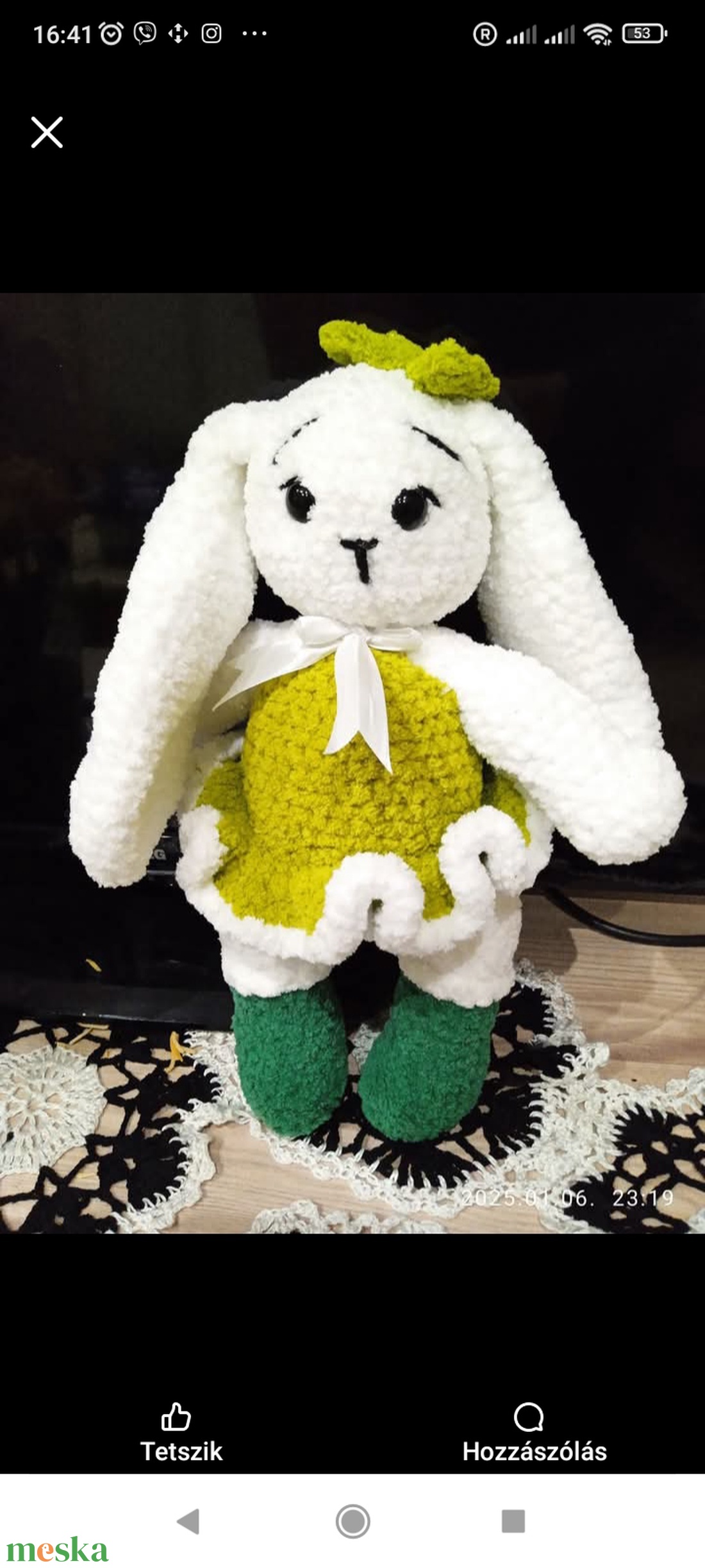 Horgolt nyuszi  - diy (csináld magad) - szabásminta, útmutató - horgolási minta - Meska.hu