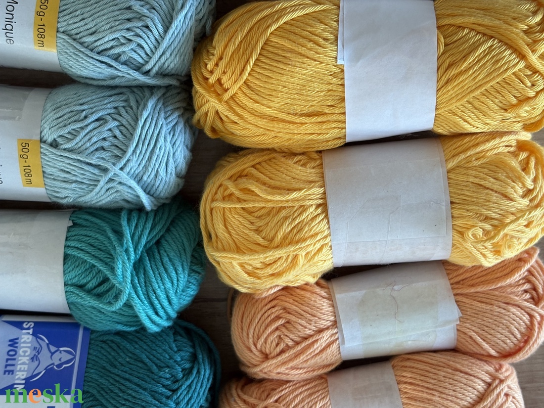 Pamut és pamut tartalmú fonal csomag - kellékek & szerszámok - rövidáru - fonal, cérna - gyapjúfonal - Meska.hu