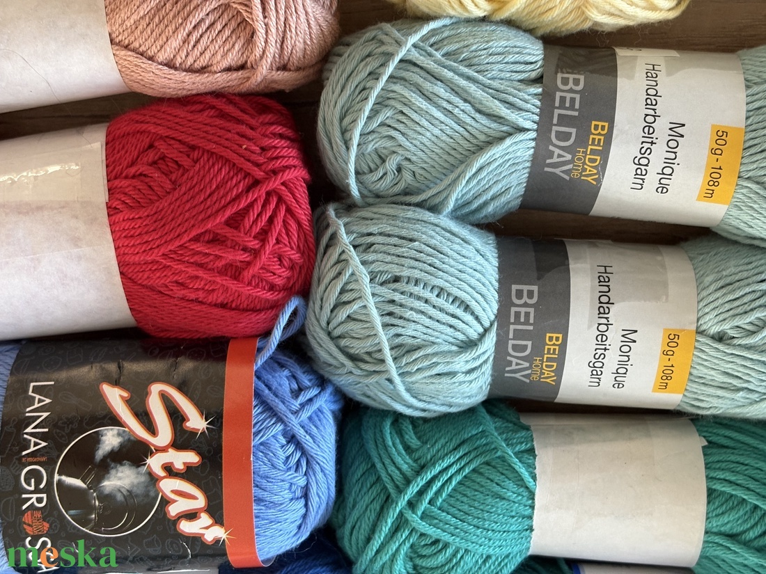 Pamut és pamut tartalmú fonal csomag - kellékek & szerszámok - rövidáru - fonal, cérna - gyapjúfonal - Meska.hu