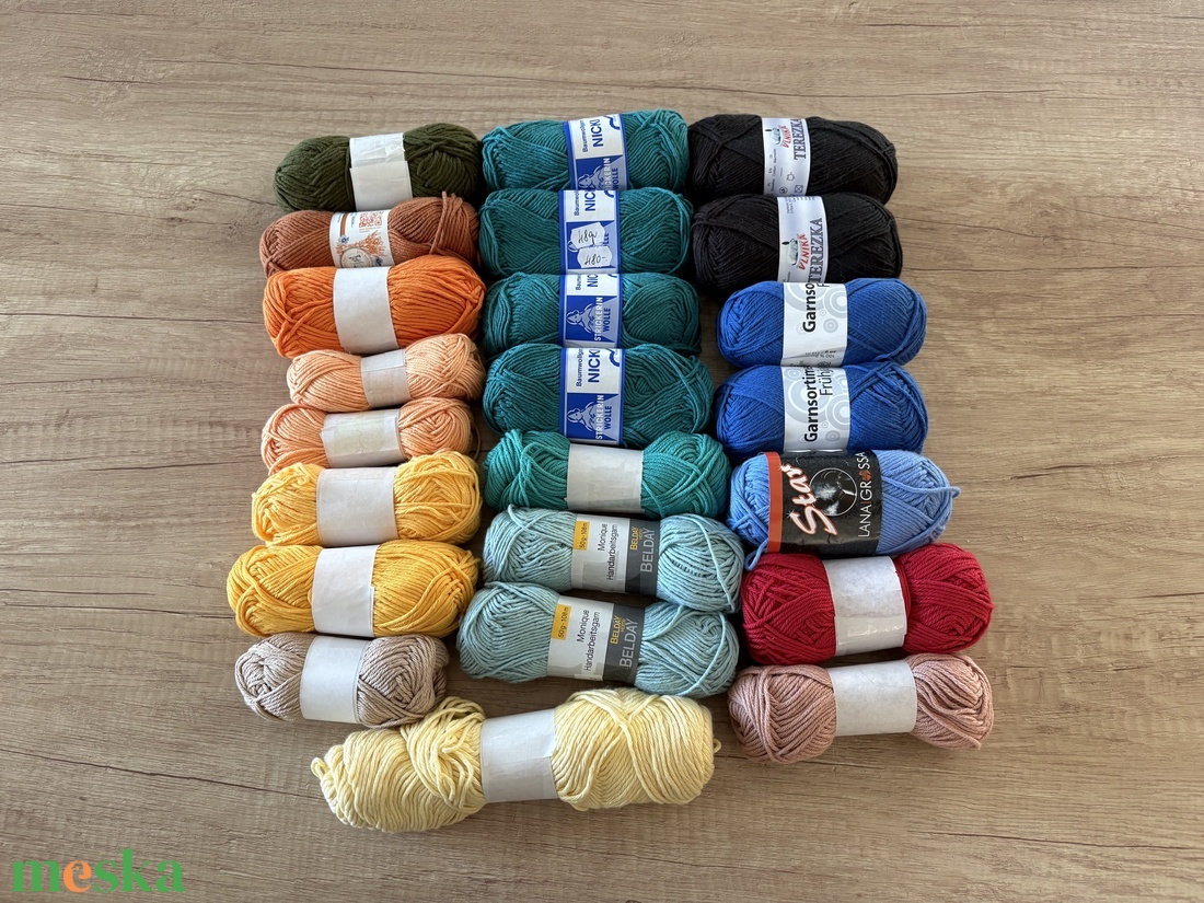 Pamut és pamut tartalmú fonal csomag - kellékek & szerszámok - rövidáru - fonal, cérna - gyapjúfonal - Meska.hu