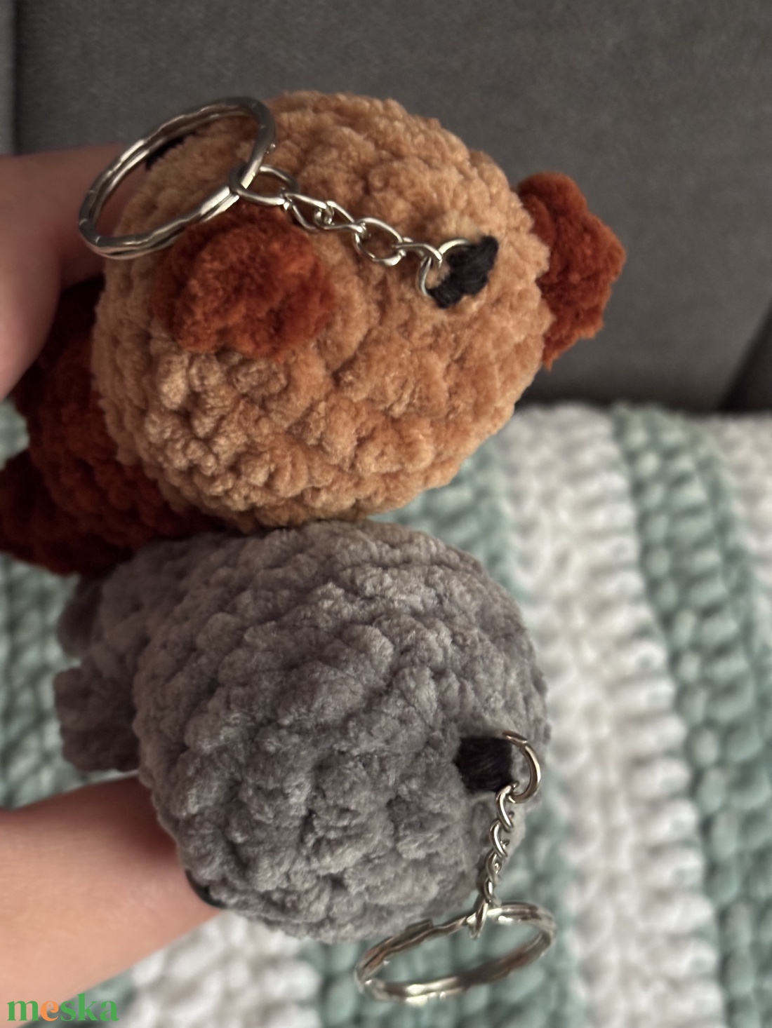 fóka és vidra páros kulcstartó - táska & tok - kulcstartó & táskadísz - kulcstartó - Meska.hu