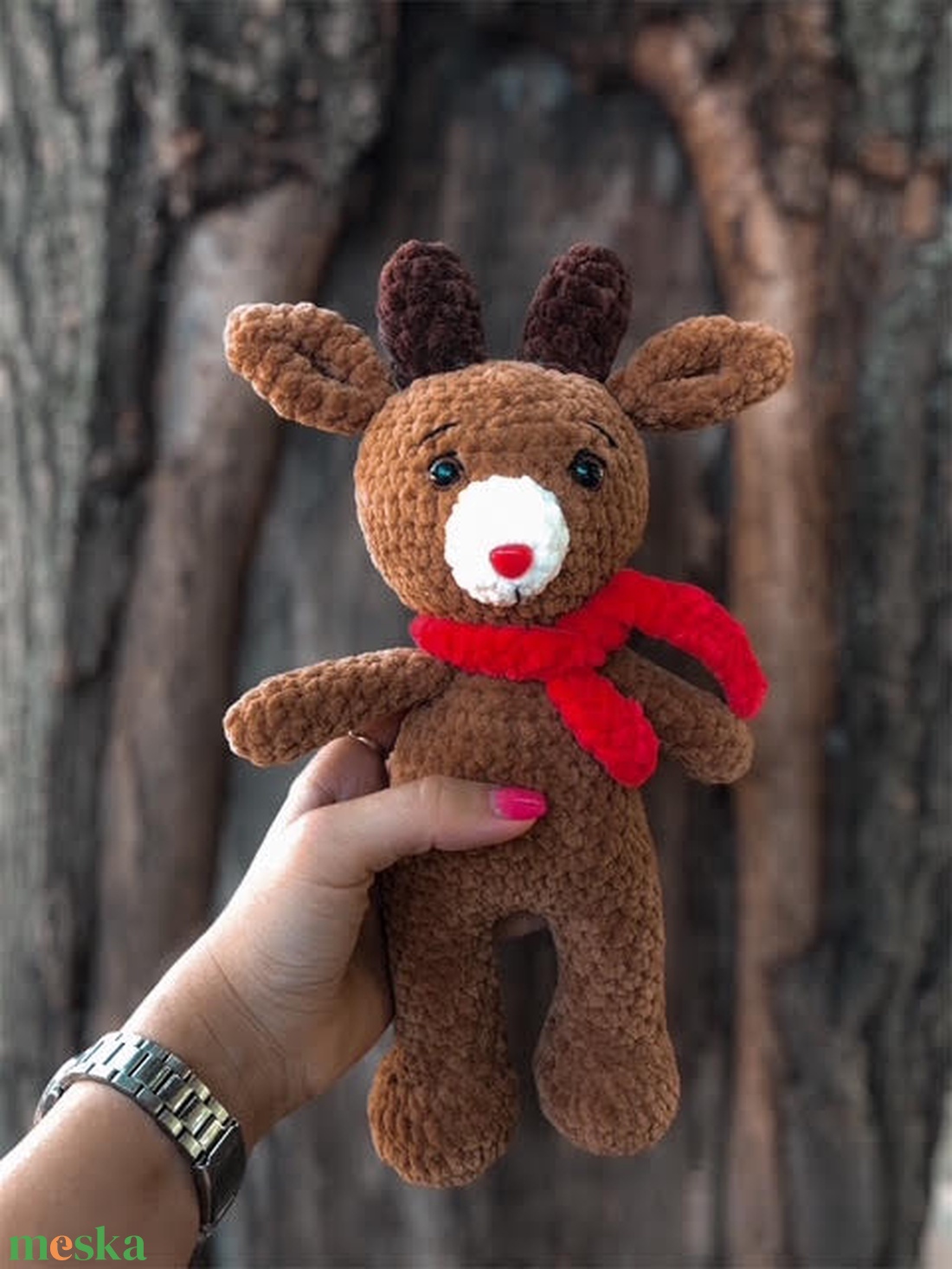 Rudi, a horgolt amigurumi rénszarvas � pihe-puha karácsonyi plüssjáték  - játék & sport - plüssállat & játékfigura - őzike, szarvas - Meska.hu