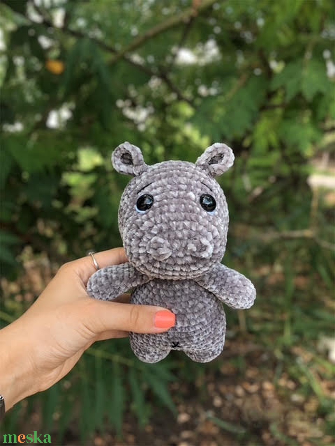 Hédi, a horgolt amigurumi víziló � pihe-puha plüssjáték Himalaya Velvet fonalból - játék & sport - plüssállat & játékfigura - más figura - Meska.hu