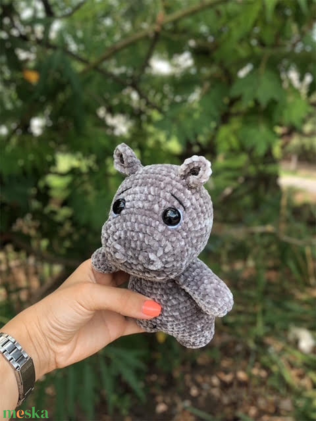 Hédi, a horgolt amigurumi víziló � pihe-puha plüssjáték Himalaya Velvet fonalból - játék & sport - plüssállat & játékfigura - más figura - Meska.hu