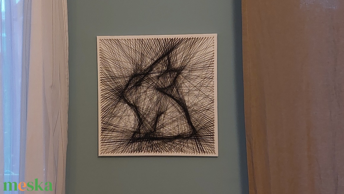 Portré fonalgrafika, StringArt látványterv egyedi mérethez - karácsony előtt, személyes átadással még lehetséges - művészet - portré & karikatúra - portré - Meska.hu