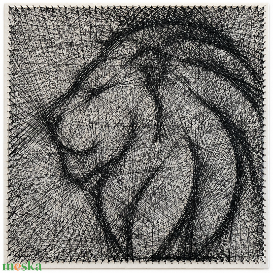 Oroszlán StringArt, vonalrajz, fonalgrafika (csillagjegy sorozat) - művészet - textilkép - egyéb - Meska.hu