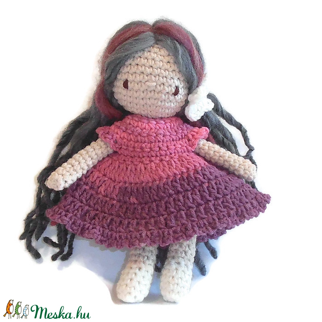 Majsa baba ruhatárral, kézzel készített öltöztethető baba díszdobozban. -  - Meska.hu