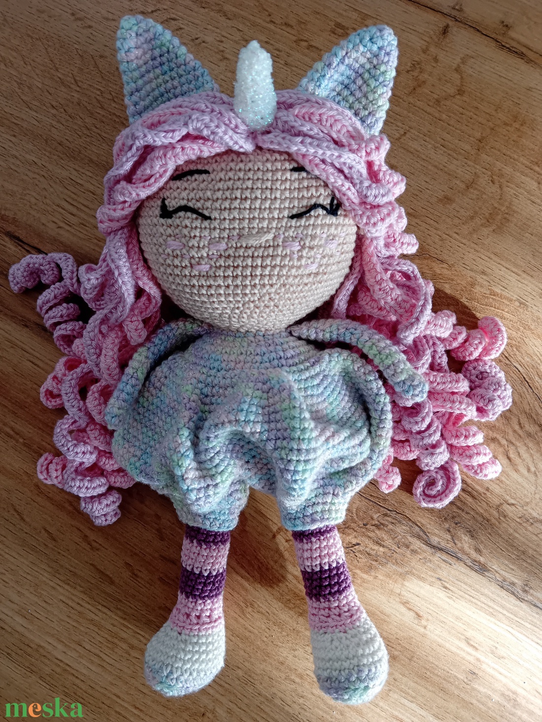 Unikornis pizsamás kislány - játék & sport - baba & babaház - baba - Meska.hu